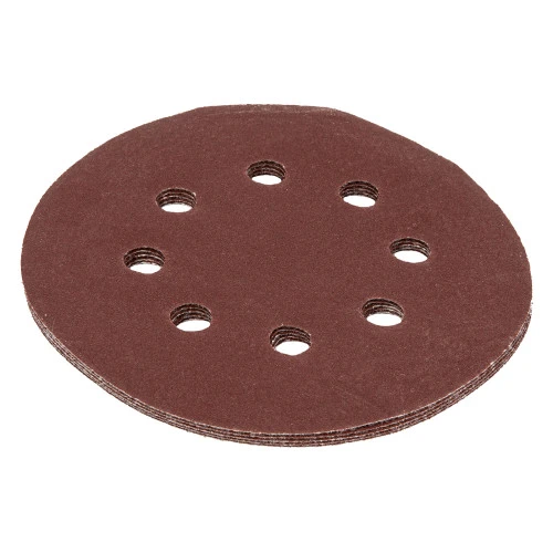 Круг абразивный на ворсовой подложке под "липучку", перфорированный, P 220, 125 мм, 5 шт Matrix