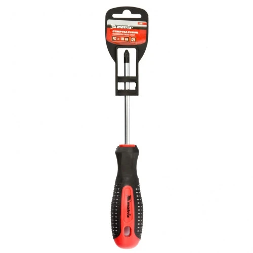Отвертка Fusion, PZ2 x 100 мм, CrV, трехкомпонентная рукоятка "Anti slip" Matrix