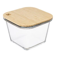 Контейнер для запекания и хранения квадратный eco store с крышкой из бамбука, 1,9 л