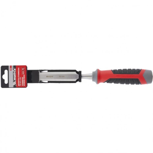 Долото-стамеска, 20 мм, 60 CrV, трехкомпонентная обрезиненная рукоятка Matrix