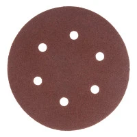Круг абразивный на ворсовой подложке под "липучку", перфорированный, P 40, 150 мм, 5 шт Matrix