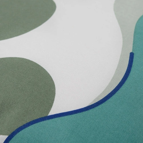 Подушка декоративная из хлопка мятного цвета с авторским принтом из коллекции freak fruit, 45х45 см