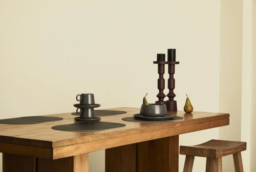 Набор из 4-х двухсторонних сервировочных салфеток pool, 30х45 см, черный/светло-серый