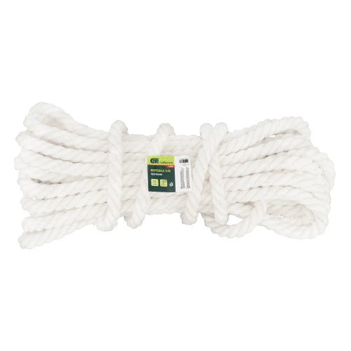 Веревка х/б, D 18 мм, L 11 м, крученая, 567 кгс Сибртех