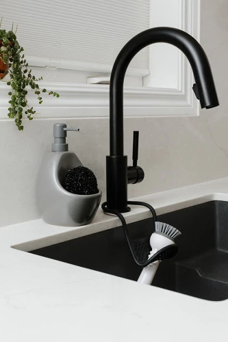 Диспенсер для мыла с подставкой для губки joey, 590 мл, уголь