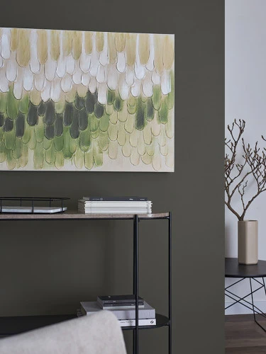 Панно декоративное с ручной росписью by feel, 140х70 см, хаки