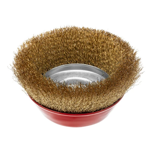 Щетка для УШМ, 150 мм, М14, "чашка", латунированная витая проволока Matrix