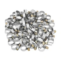 Хомуты металлические, Стандартное болтовое крепление 12-20 мм, 100 штук в упаковке, ширина 9 мм Сибртех