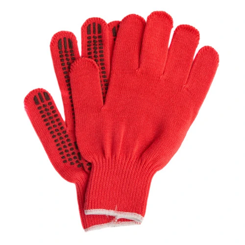Перчатки трикотажные, акрил, ПВХ гель, "Протектор", коралл, оверлок Сибртех