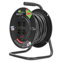 Удлинитель силовой 25 м, 16А, тип УХз16, ПВС, на кабельной катушке, 4 розетки, Сибртех