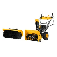 Гибридная снегоуборочная машина с функц. подметания SWB-800, 212 сс, руч. старт, 2 насадки// Denzel