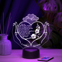 3D светильник  Светильник "Сердце в руках с орхидеей"