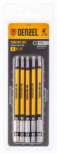 Бита T15x100 мм, 5 шт. Denzel