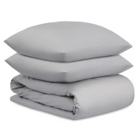 Комплект постельного белья из премиального сатина серого цвета из коллекции essential, 150х200 см