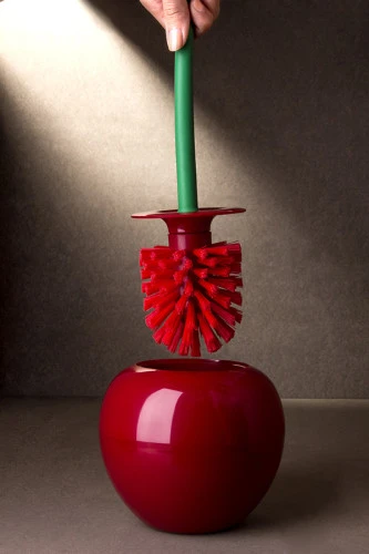 Ершик для туалета cherry, красный/зеленый