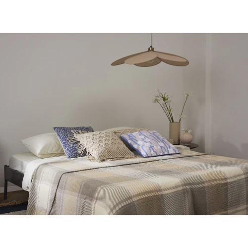 Покрывало из хлопка warm traditions бежево-серого цвета из коллекции essential, 180х250 см