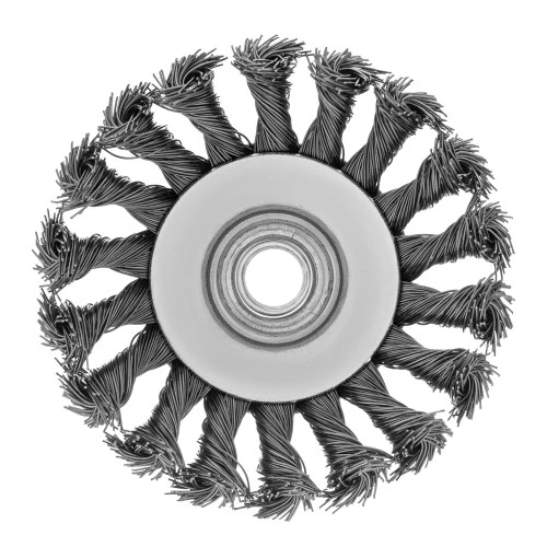 Щетка для УШМ, 100 мм, М14, "тарелка", крученая проволока 0.5 мм Matrix