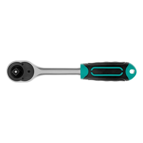 Ключ-трещотка 3/8", CrV, 72 зуба, с быстрым сбросом, матовый хром Stels