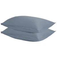 Набор из двух наволочек из сатина джинсово-синего цвета с брашинг-эффектом из коллекции essential, 50х70 см