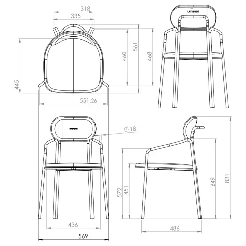 Стул ror, round, велюр, черный/розовый