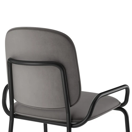 Стул полубарный ror, 2 frame, велюр, черный/серый