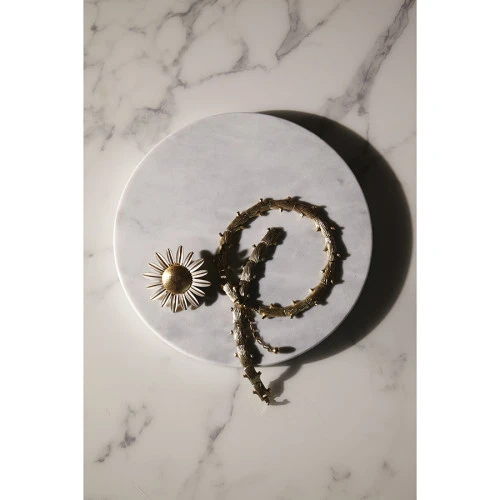 Блюдо сервировочное marm, D30 см, белый мрамор