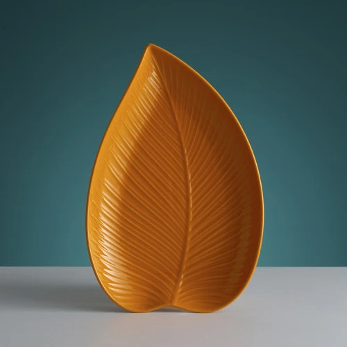 Блюдо сервировочное in the forest leaf, 23х35 см, желтое