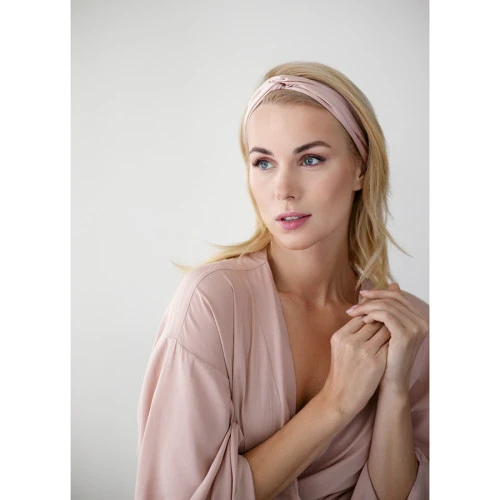 Повязка для волос из натурального шелка цвета пыльной розы из коллекции essential