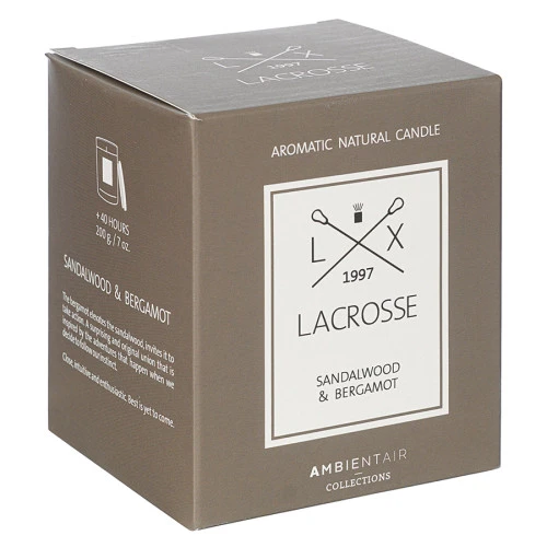 Свеча ароматическая lacrosse, sandalwood&bergamot (новая), 40 ч