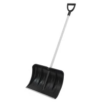 Лопата для уборки снега пластиковая, 530 х 375 х 1400 мм, алюминиевый черенок, Сибртех