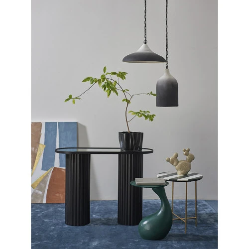 Светильник подвесной sustainable collection, D44х19 см, черный/белый