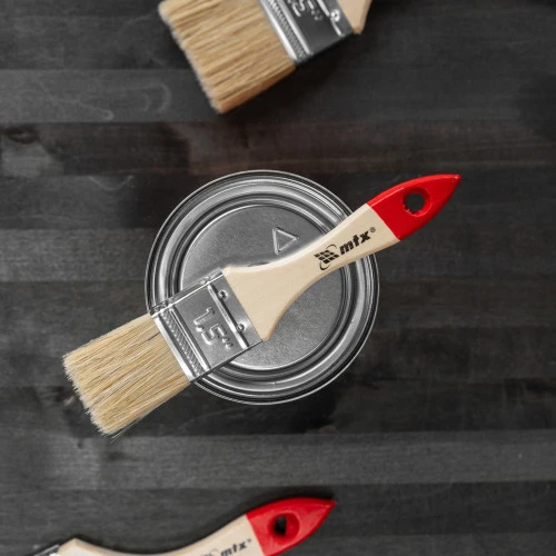 Кисть плоская "Стандарт" 1.5" (38 мм) натуральная щетина, деревянная ручка MTX