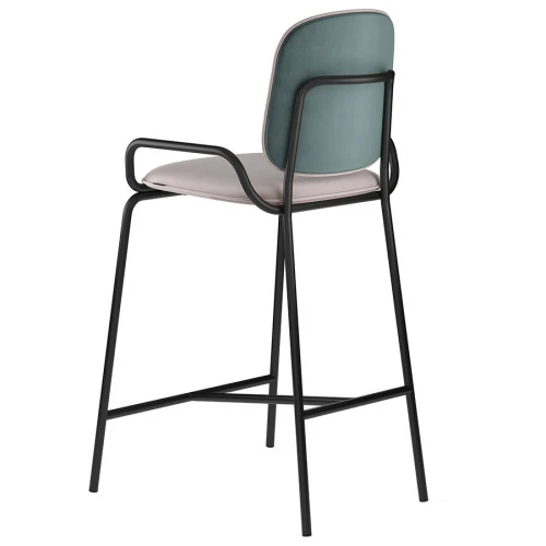 Стул полубарный ror, 2 frame, велюр, черный/зеленый/розовый