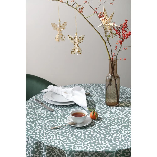 Скатерть из хлопка зеленого цвета с рисунком Спелая смородина, scandinavian touch, 180х260см