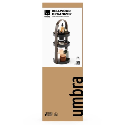 Органайзер для косметики bellwood, 20х50 см, черный/орех