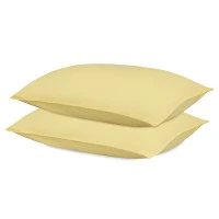 Набор наволочек из стираного перкаля светло-желтого цвета из коллекции essential, 50х70 см