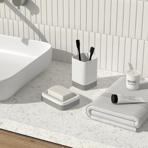 Стакан для зубных щеток tyer, 470 мл, белый/серый