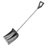 Лопата для уборки снега пластиковая, 350x355x1330 мм, алюминиевый черенок, Сибртех
