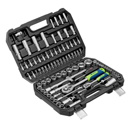 Набор инструментов, 1/2", 1/4", пластиковый кейс, 94 предмета// Сибртех