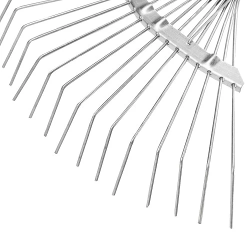 Грабли веерные стальные, 350 х 1450 мм, 18 круглых зубьев, деревянный черенок, Сибртех