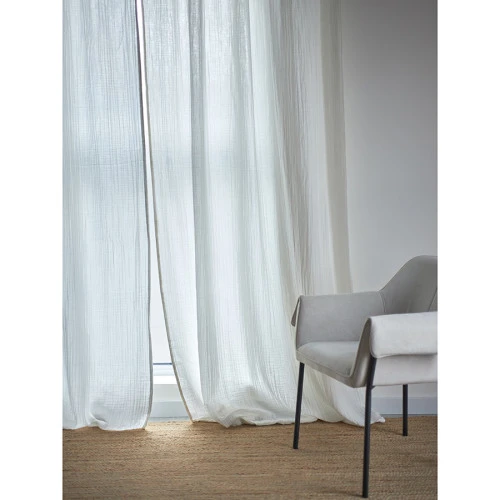 Штора из муслина с декором синего цвета из коллекции essential, 150х290 см