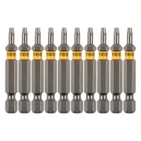 Бита TX 10х50, сталь S2, шестигранный профиль, 10 шт. Е 6,3 Denzel