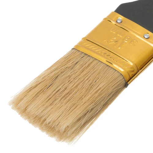 Кисть плоская "Профи" 1.5", натуральная щетина, деревянная ручка MTX