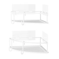 Набор из 2-х угловых полок для ванной cubiko, белые