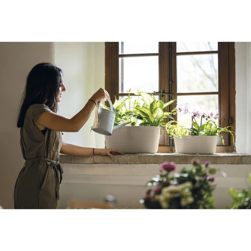 Кашпо для комнатных растений большое tierra, серо-бежевое