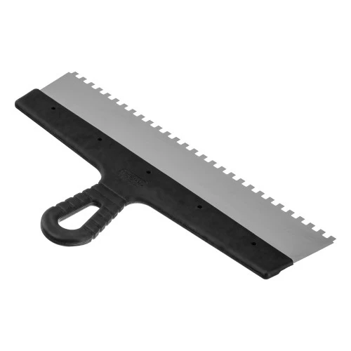 Шпатель  из нержавеющей стали, 350 мм, зуб 6 х 6 мм, пластмассовая ручка Сибртех