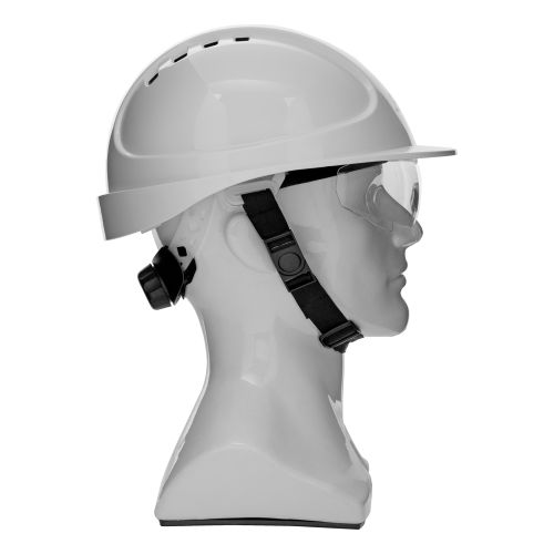 Каска защитная ударопр.«Форвард» (К-05)ABS/PC,комплект со встроен.очк.ОЧК-05 Форвард,белая Denzel