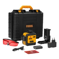 Лазерный уровень мультипризменный LX 360-2 Red, 30 м, 635 нм, аккумулятор Li 2800 мАч, резьба 5/8" Denzel