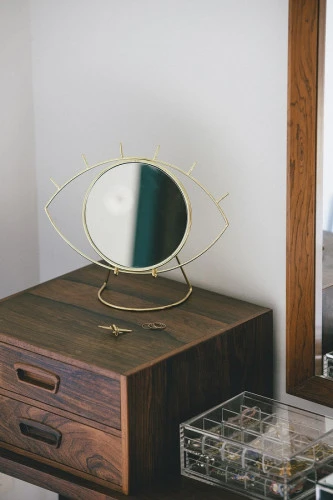 Зеркало настольное cyclops, золотое