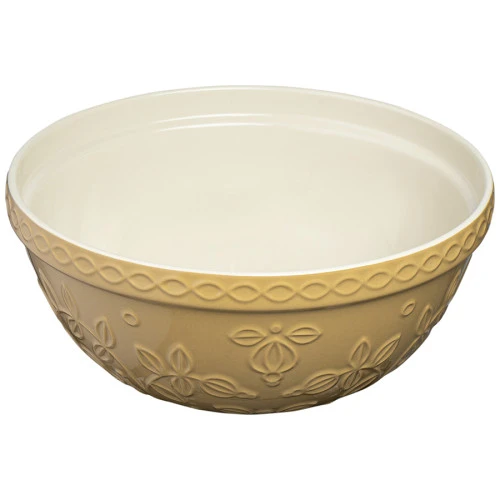 Миска бежевого цвета с рельефным узором Ягоды Тайги из коллекции russian north, 2,5 л